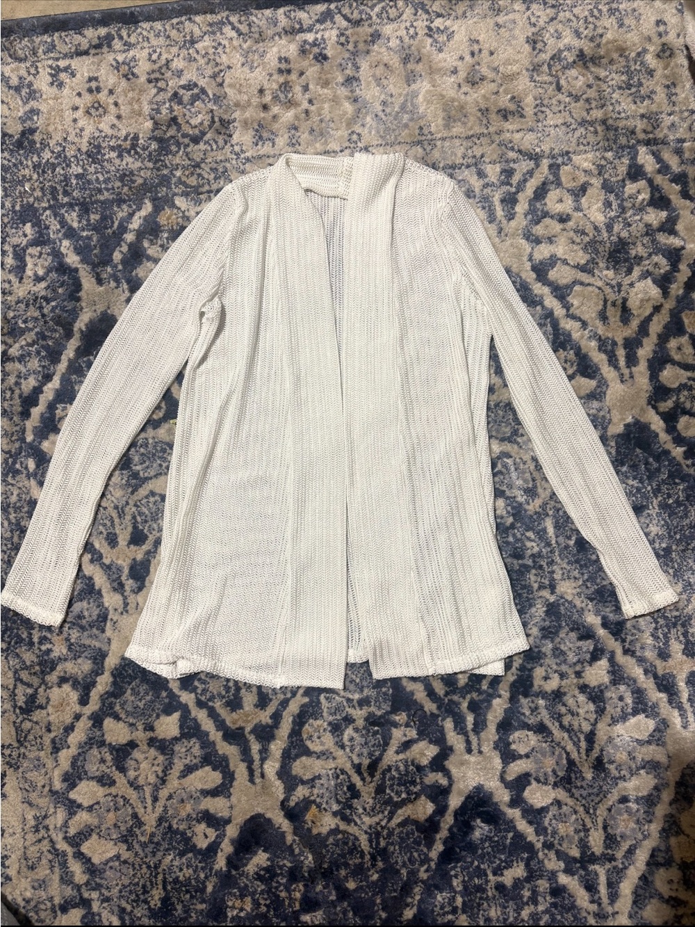 Indigo Lightweight Open-Front Ribbed Cardigan